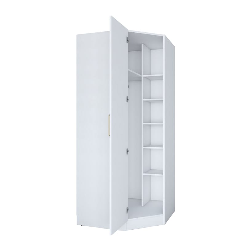 Matlerd Garderob 91x210x57,5 cm - Vit - Förvaring - Klädförvaring - Garderob & garderobssystem - Klädskåp & fristående garderob