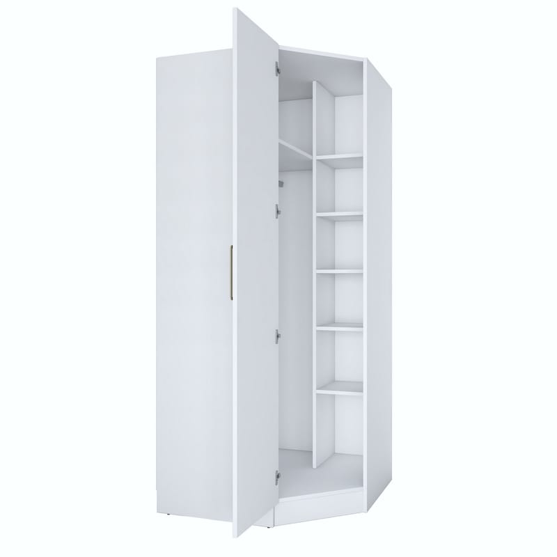 Matlerd Garderob 91x210x57,5 cm - Vit - Förvaring - Klädförvaring - Garderob & garderobssystem - Klädskåp & fristående garderob