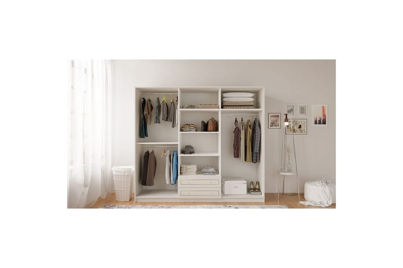 Meira Garderobsskåp 210x210 cm - Förvaring - Klädförvaring - Garderob & garderobssystem - Klädskåp & fristående garderob