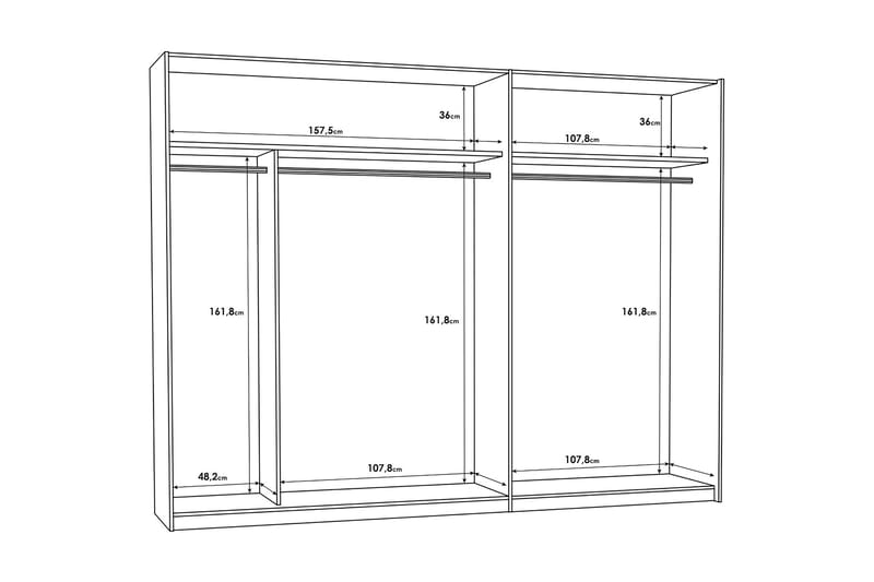Melnik Garderob 62x270 cm - Brun/Svart - Förvaring - Klädförvaring - Garderob & garderobssystem