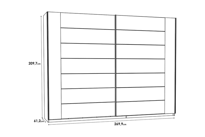 Melnik Garderob 62x270 cm - Brun/Svart - Förvaring - Klädförvaring - Garderob & garderobssystem