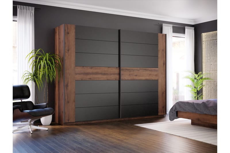 Melnik Garderob 62x270 cm - Brun/Svart - Förvaring - Klädförvaring - Garderob & garderobssystem
