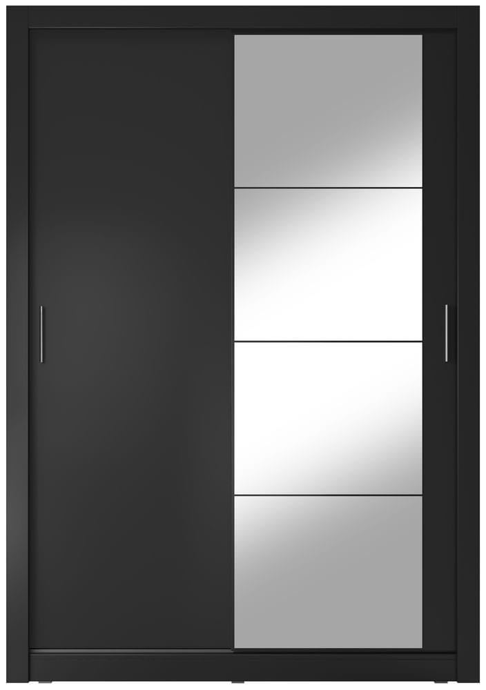 Mervyn garderob B150 cm - Svart / Spegel - Svart - Förvaring - Klädförvaring - Garderob & garderobssystem
