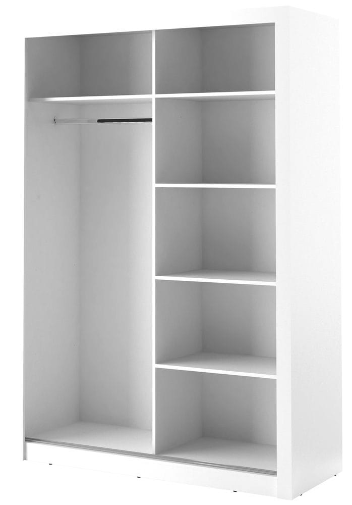 Mervyn vit garderob med skjutdörrar B150 cm - Vit - Förvaring - Klädförvaring - Garderob & garderobssystem