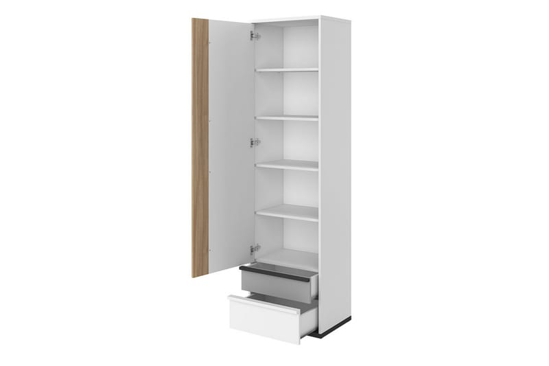 Metropolitan Garderob 55x199 cm - Brun/Vit/Ljusgrå/Svart - Förvaring - Klädförvaring - Garderob & garderobssystem