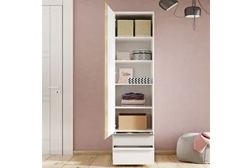 Metropolitan Garderob 55x199 cm - Brun/Vit/Ljusgrå/Svart - Förvaring - Klädförvaring - Garderob & garderobssystem