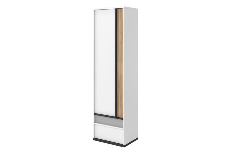 Metropolitan Garderob 55x199 cm - Brun/Vit/Ljusgrå/Svart - Förvaring - Klädförvaring - Garderob & garderobssystem