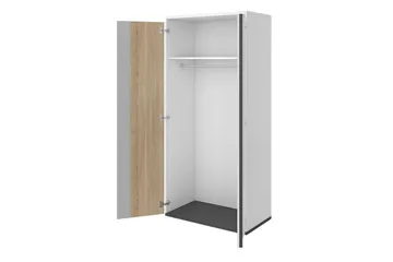 Metropolitan Garderob 90x199 cm - Vit/Grå/Svart - Förvaring - Klädförvaring - Garderob & garderobssystem