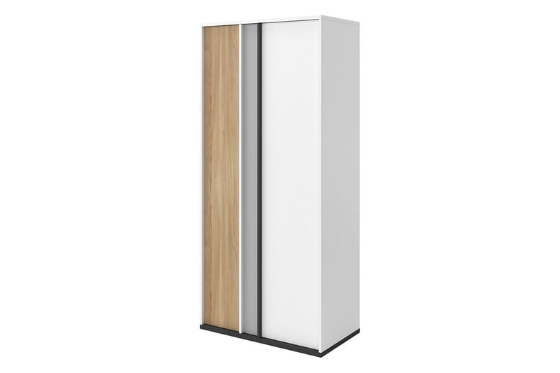 Metropolitan Garderob 90x199 cm - Vit/Grå/Svart - Förvaring - Klädförvaring - Garderob & garderobssystem