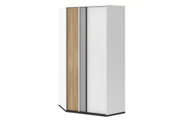 Metropolitan Garderob 95x199 cm - Brun/Vit/Ljusgrå/Svart - Förvaring - Klädförvaring - Garderob & garderobssystem - Hörngarderob