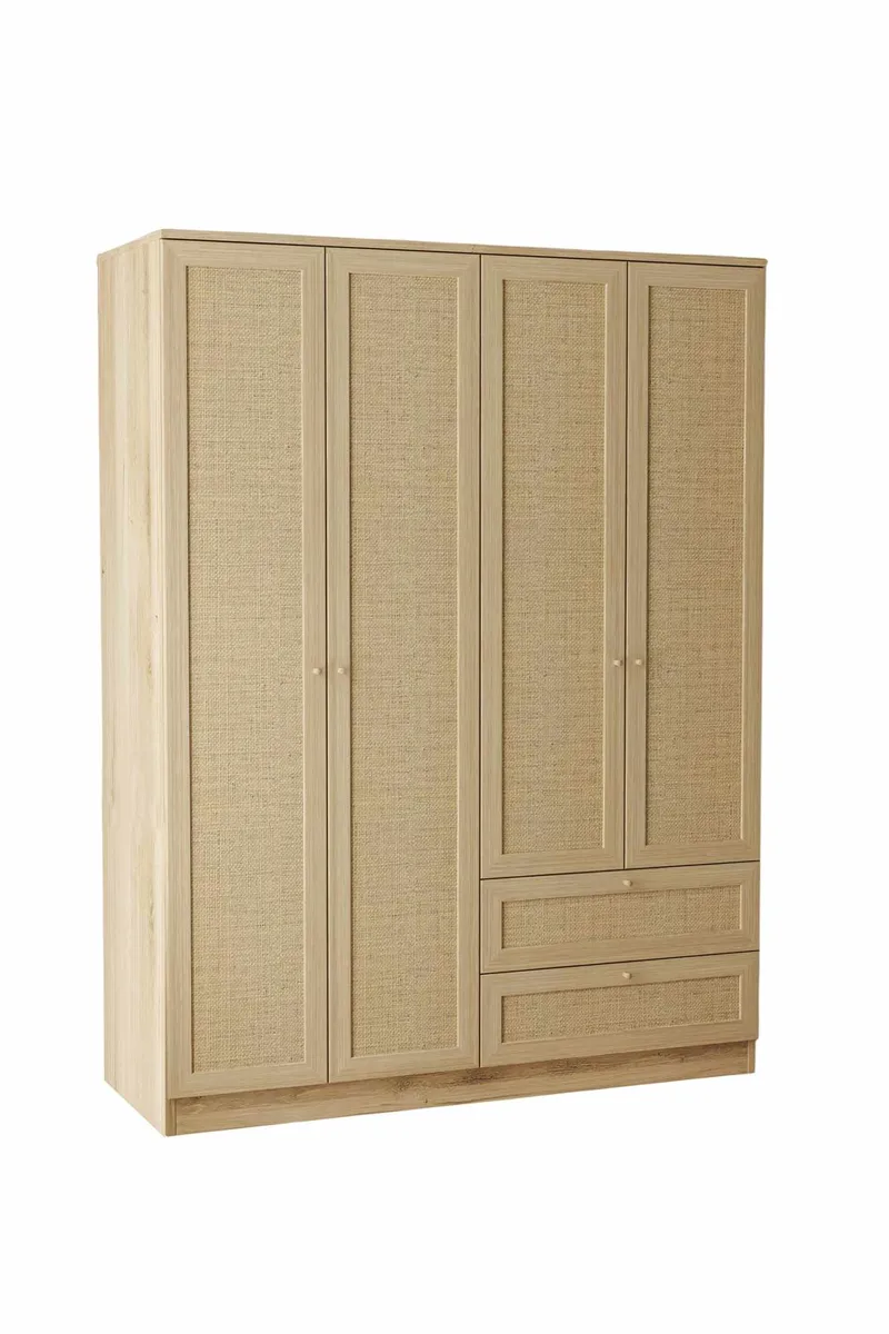 Meyloren Garderob 137x182 cm - Beige - Förvaring - Klädförvaring - Garderob & garderobssystem - Klädskåp & fristående garderob