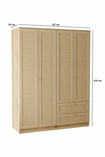 Meyloren Garderob 137x210 cm - Beige - Förvaring - Klädförvaring - Garderob & garderobssystem - Klädskåp & fristående garderob