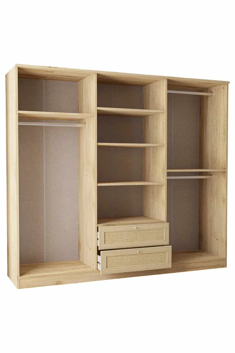 Meyloren Garderob 206x182 cm - Beige - Förvaring - Klädförvaring - Garderob & garderobssystem - Klädskåp & fristående garderob