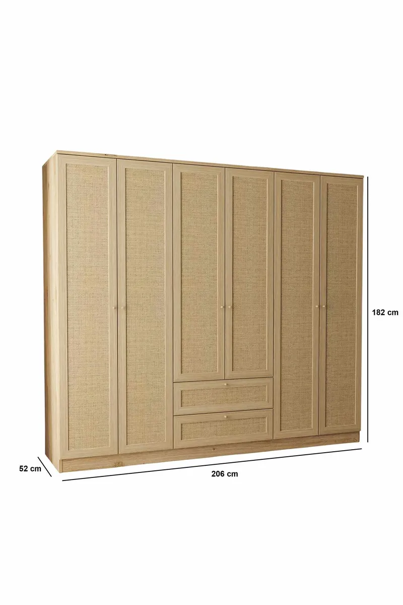 Meyloren Garderob 206x182 cm - Beige - Förvaring - Klädförvaring - Garderob & garderobssystem - Klädskåp & fristående garderob