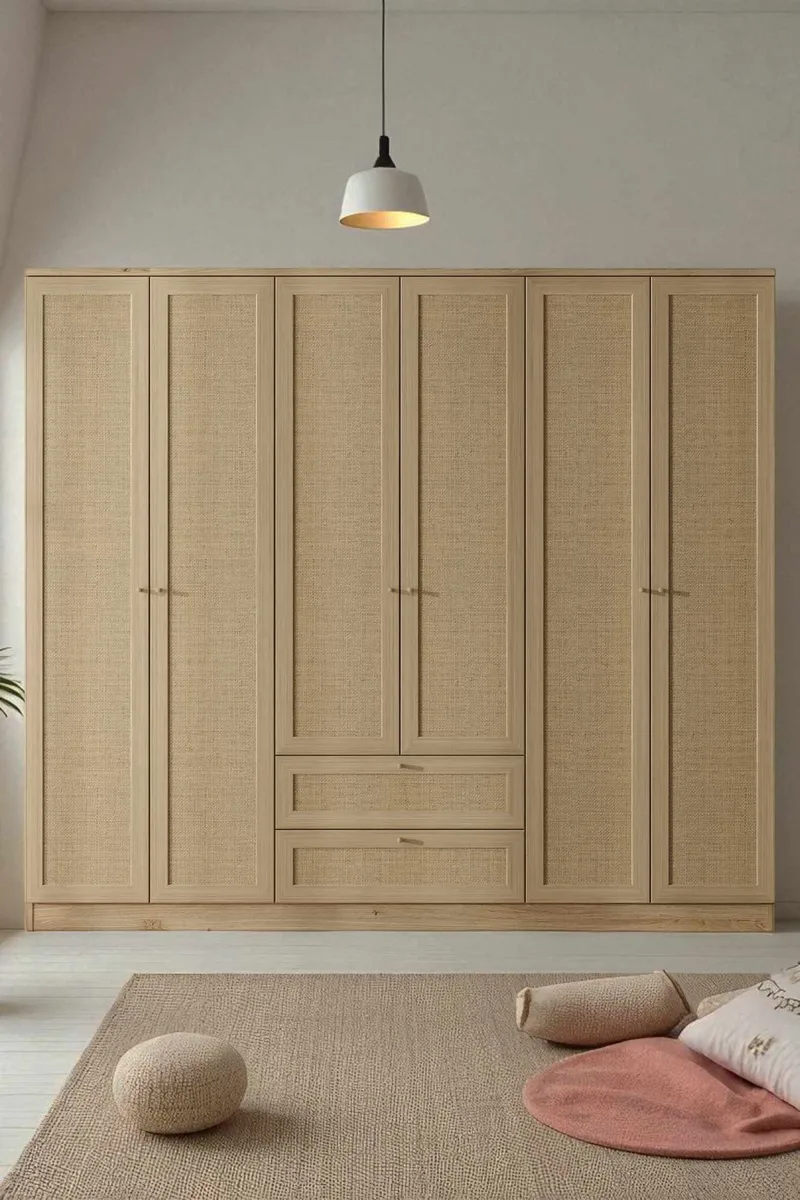 Meyloren Garderob 206x182 cm - Beige - Förvaring - Klädförvaring - Garderob & garderobssystem - Klädskåp & fristående garderob