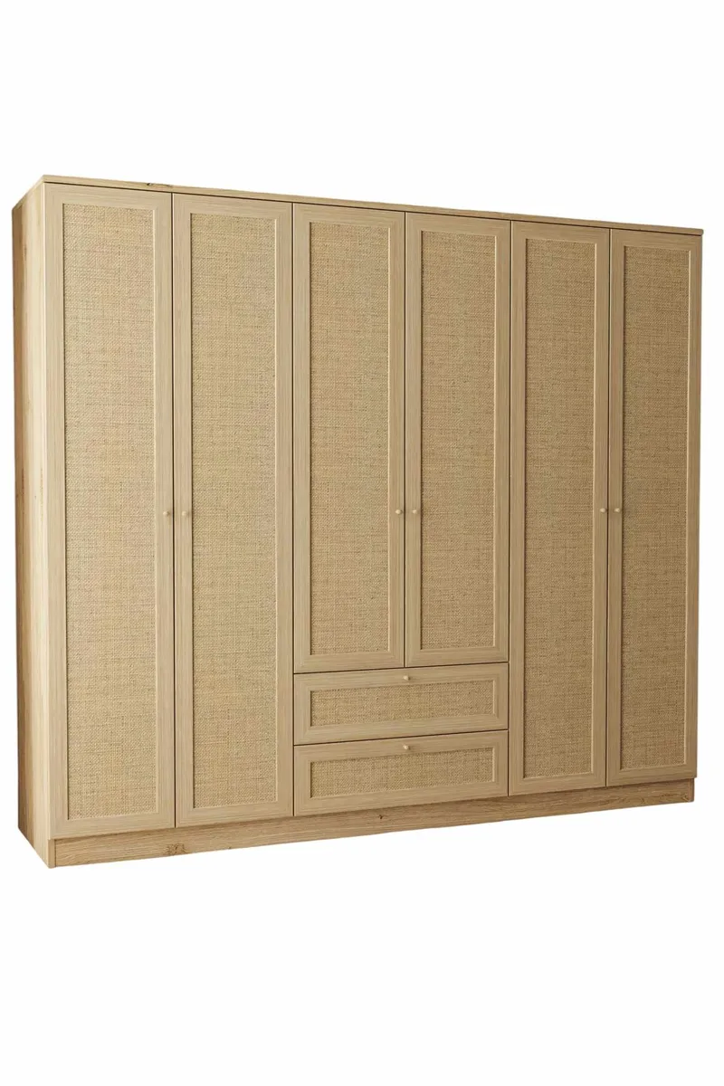 Meyloren Garderob 206x182 cm - Beige - Förvaring - Klädförvaring - Garderob & garderobssystem - Klädskåp & fristående garderob