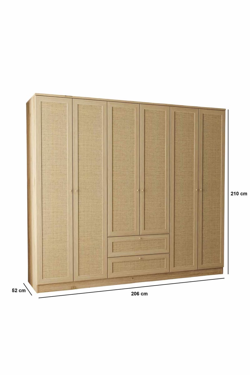 Meyloren Garderob 206x210 cm - Beige - Förvaring - Klädförvaring - Garderob & garderobssystem - Klädskåp & fristående garderob
