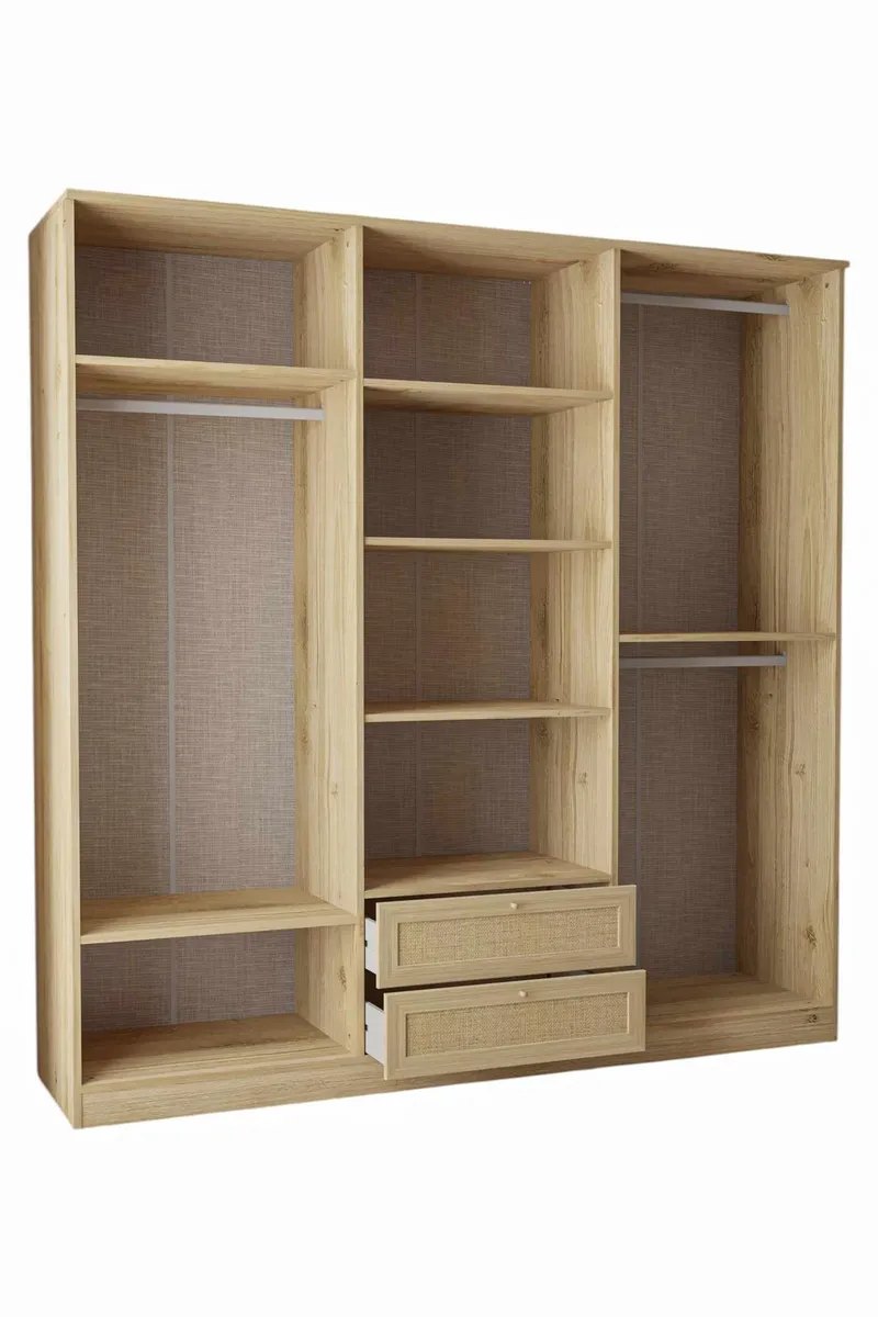 Meyloren Garderob 206x210 cm - Beige - Förvaring - Klädförvaring - Garderob & garderobssystem - Klädskåp & fristående garderob