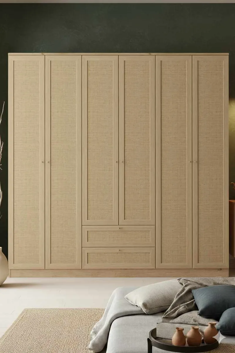 Meyloren Garderob 206x210 cm - Beige - Förvaring - Klädförvaring - Garderob & garderobssystem - Klädskåp & fristående garderob
