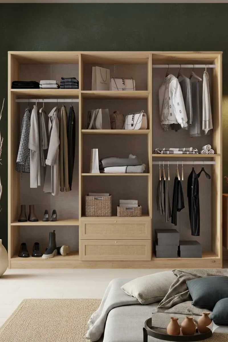 Meyloren Garderob 206x210 cm - Beige - Förvaring - Klädförvaring - Garderob & garderobssystem - Klädskåp & fristående garderob