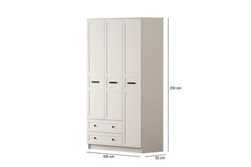 Meyra Garderob 105x210 cm - Matt Vit - Förvaring - Klädförvaring - Garderob & garderobssystem