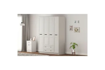 Meyra Garderob 140x184 cm - Matt Vit - Förvaring - Klädförvaring - Garderob & garderobssystem