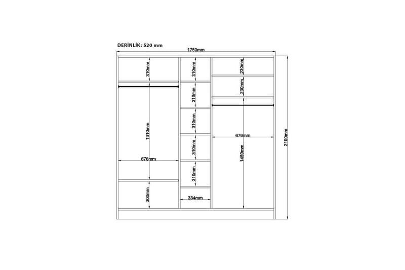Meyra Garderob 175x210 cm - Matt Vit - Förvaring - Klädförvaring - Garderob & garderobssystem