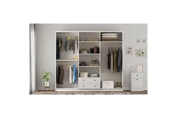 Meyra Garderob 210x210 cm - Matt Vit - Förvaring - Klädförvaring - Garderob & garderobssystem