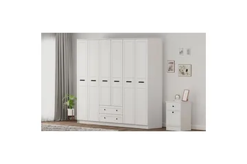 Meyra Garderob 210x210 cm - Matt Vit - Förvaring - Klädförvaring - Garderob & garderobssystem