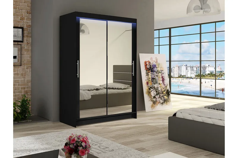 Miami Garderob 120x58x200 cm - Beige - Förvaring - Klädförvaring - Garderob & garderobssystem - Klädskåp & fristående garderob