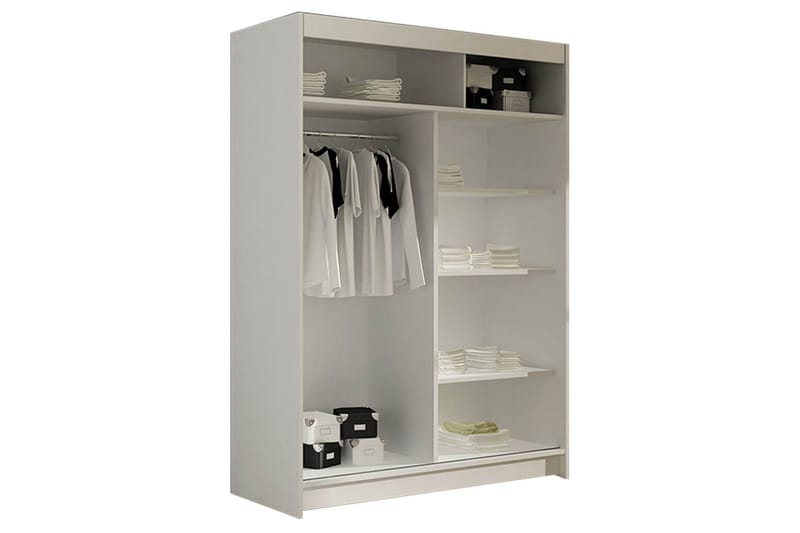 Miami Garderob 120x58x200 cm - Beige/Grå - Förvaring - Klädförvaring - Garderob & garderobssystem - Klädskåp & fristående garderob
