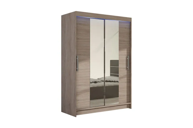 Miami Garderob 120x58x200 cm, Beige/Grå