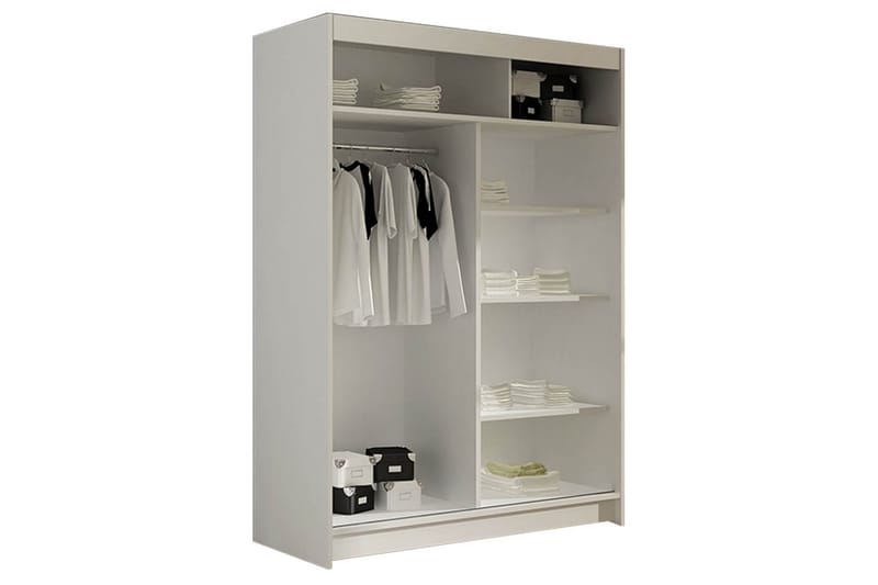 Miami Garderob 120x58x200 cm - Beige/Grå - Klädskåp & fristående garderob - Garderob & garderobssystem
