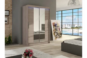 Miami Garderob 120x58x200 cm - Beige/Grå - Förvaring - Klädförvaring - Garderob & garderobssystem