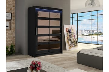 Miami Garderob 120x58x200 cm - Svart - Förvaring - Klädförvaring - Garderob & garderobssystem