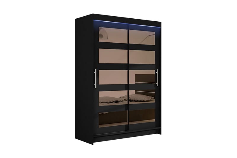 Miami Garderob 120x58x200 cm, Svart