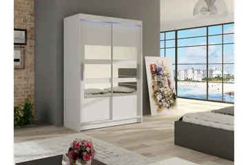Miami Garderob 120x58x200 cm - Vit - Förvaring - Klädförvaring - Garderob & garderobssystem