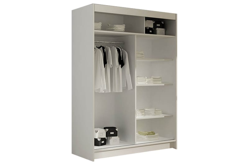 Miami Garderob 120x58x200 cm - Vit - Förvaring - Klädförvaring - Garderob & garderobssystem