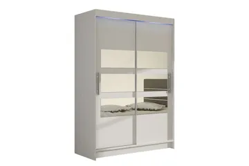 Miami Garderob 120x58x200 cm - Vit - Förvaring - Klädförvaring - Garderob & garderobssystem