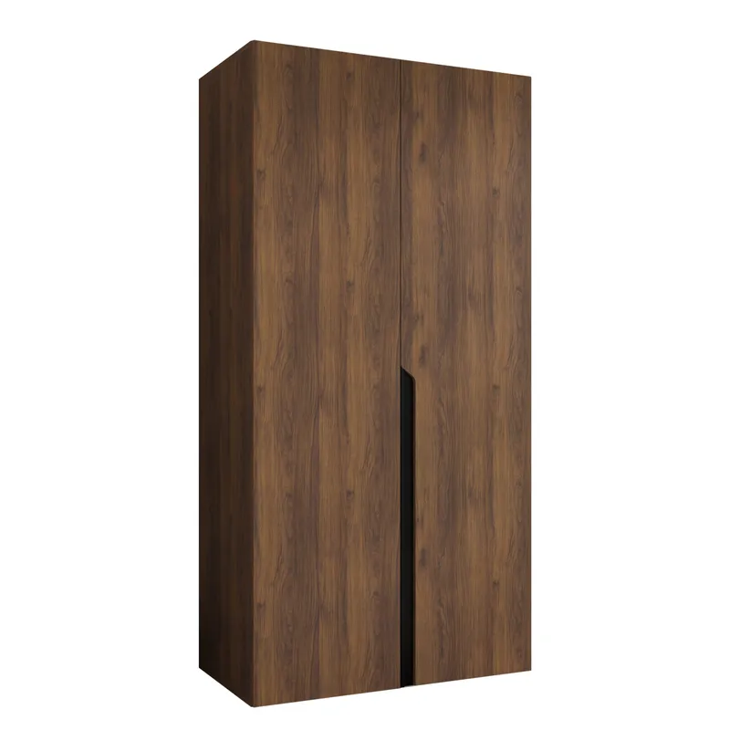 Milias Garderob 100x202 cm, Brun/svart