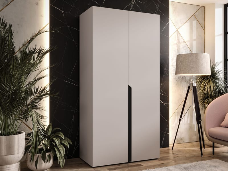 Milias Garderob 100x202 cm - svart, beige - Förvaring - Klädförvaring - Garderob & garderobssystem - Klädskåp & fristående garderob