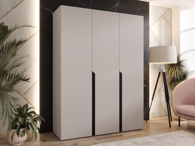 Milias Garderob 150x202 cm - beige, svart - Förvaring - Klädförvaring - Garderob & garderobssystem - Klädskåp & fristående garderob