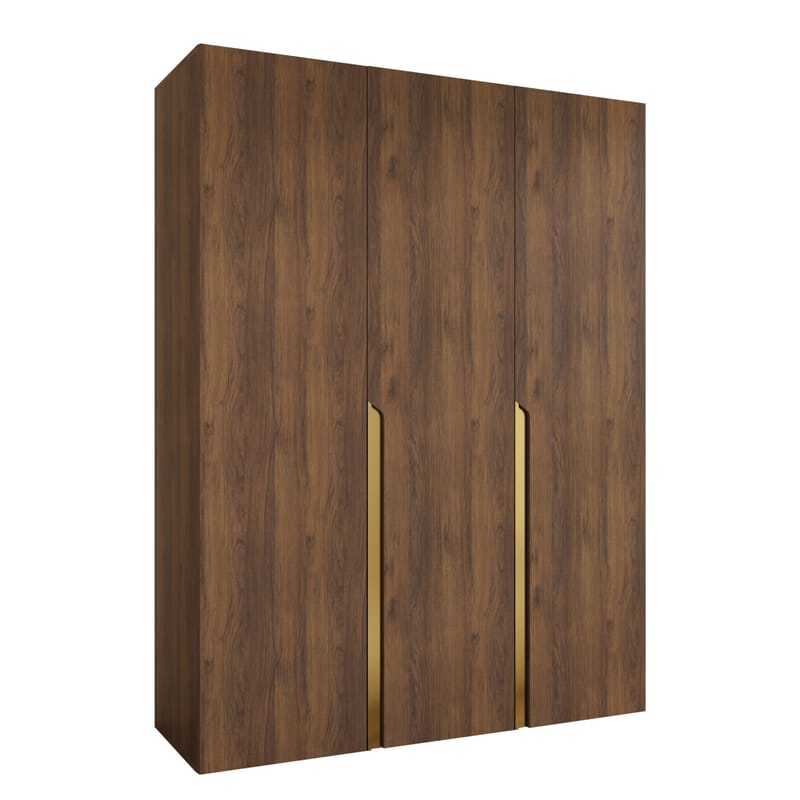 Milias Garderob 150x202 cm, Brun/guld