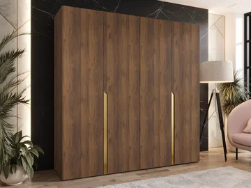 Milias Garderob 200x202 cm - Brun/guld - Förvaring - Klädförvaring - Garderob & garderobssystem - Klädskåp & fristående garderob