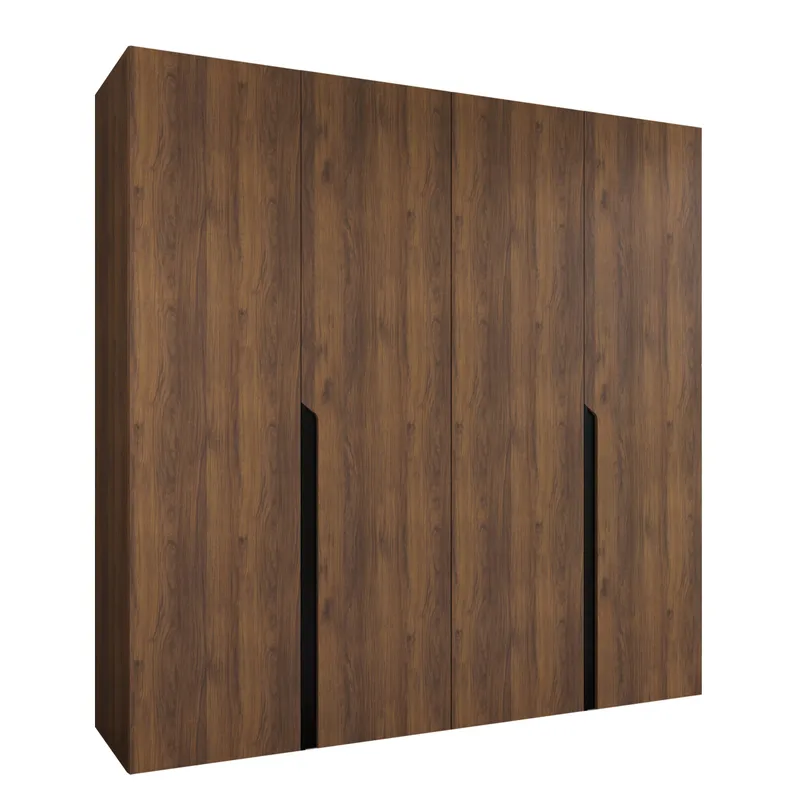 Milias Garderob 200x202 cm, Brun/svart