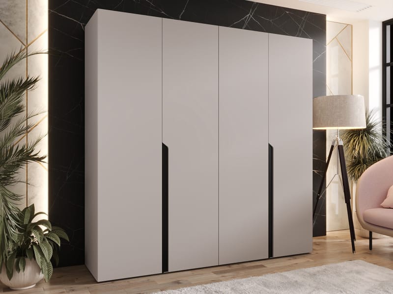 Milias Garderob 200x202 cm - svart, beige - Förvaring - Klädförvaring - Garderob & garderobssystem - Klädskåp & fristående garderob