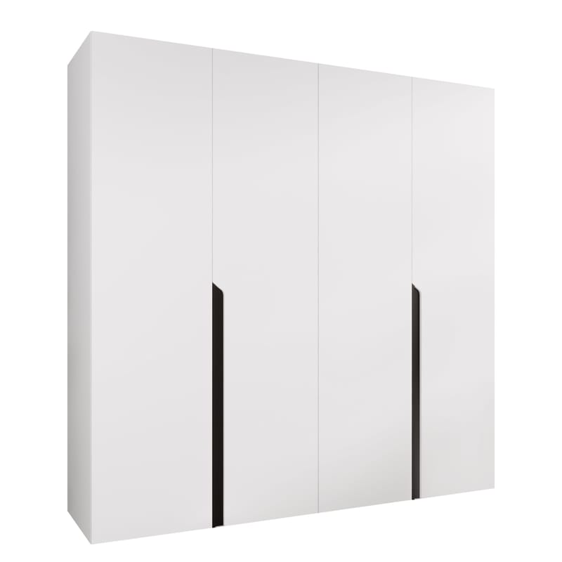 Milias Garderob 200x202 cm - vit, svart - Förvaring - Klädförvaring - Garderob & garderobssystem - Klädskåp & fristående garderob