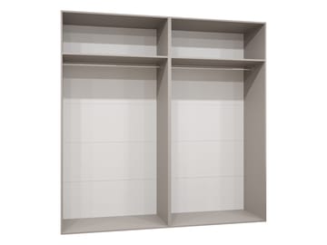 Milias Garderob 200x202 cm - vit, svart - Förvaring - Klädförvaring - Garderob & garderobssystem - Klädskåp & fristående garderob