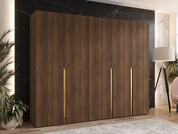 Milias Garderob 250x202 cm - Brun/guld - Förvaring - Klädförvaring - Garderob & garderobssystem - Klädskåp & fristående garderob