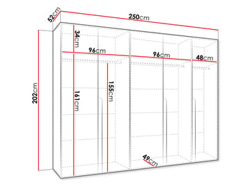 Milias Garderob 250x202 cm - Brun/guld - Förvaring - Klädförvaring - Garderob & garderobssystem - Klädskåp & fristående garderob